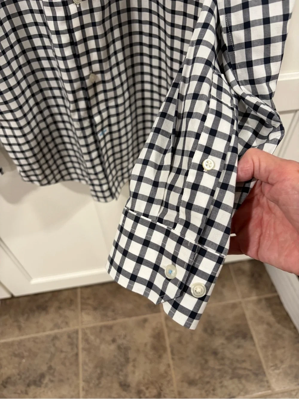 Banana Republic Men’s Black & White Check Dress Shirt